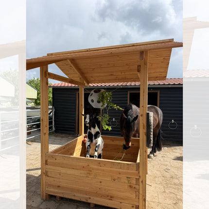 Slowfeeder hooihuisje voor paarden. Compleet geleverd