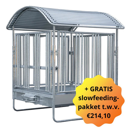 Vierkante ruif met veiligheidsvoerhek voor paarden