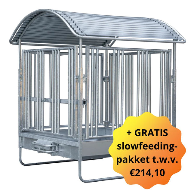 Vierkante ruif met veiligheidsvoerhek voor paarden